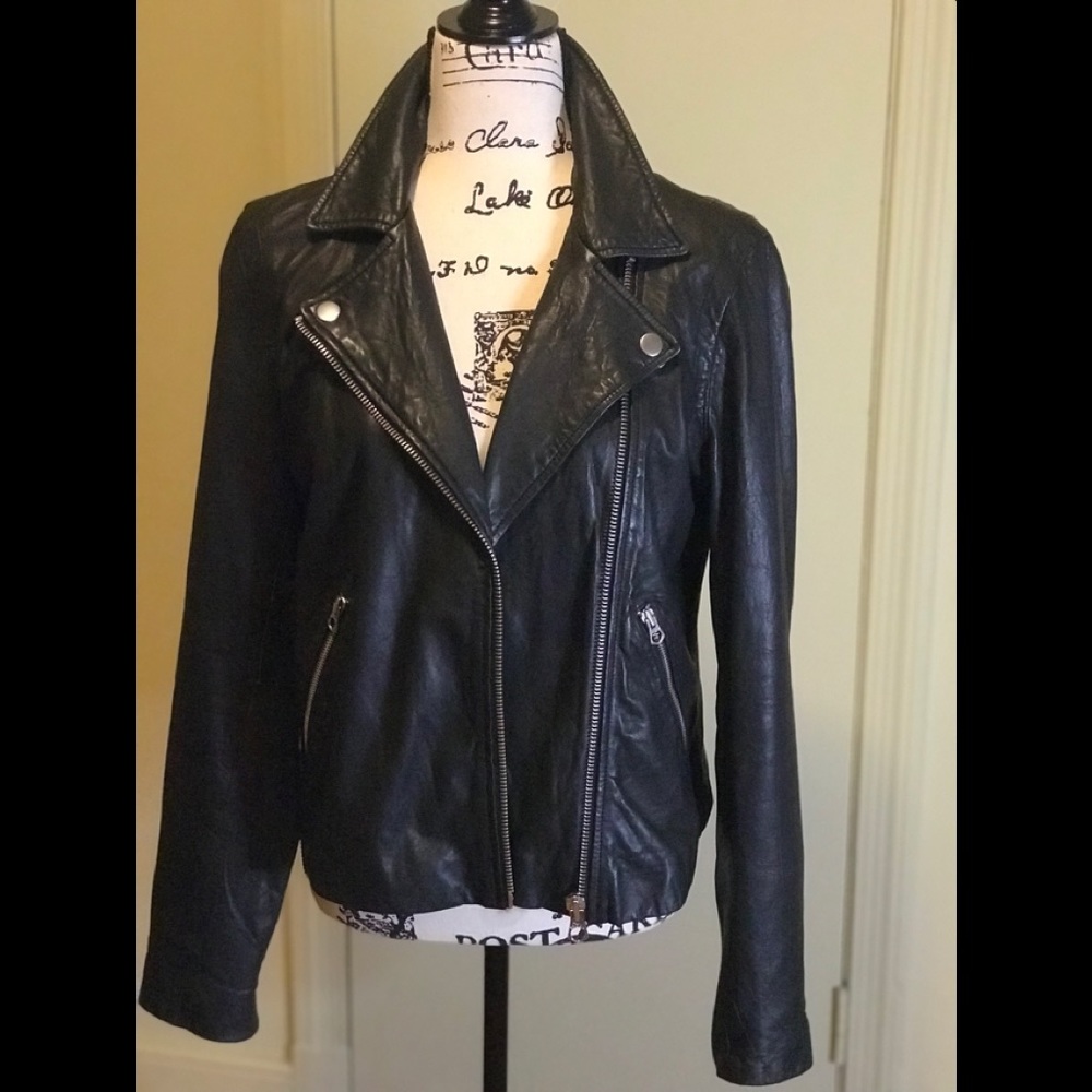 Madewell washed leather motorcycle jacket